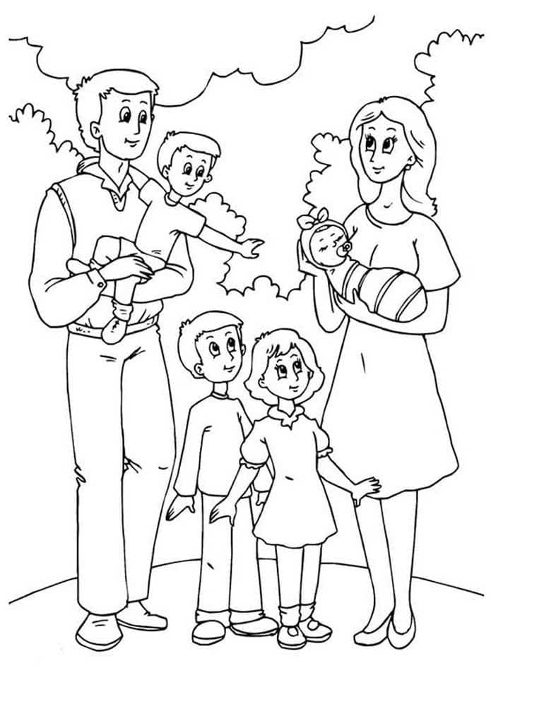 Famille Très Heureuse coloring page