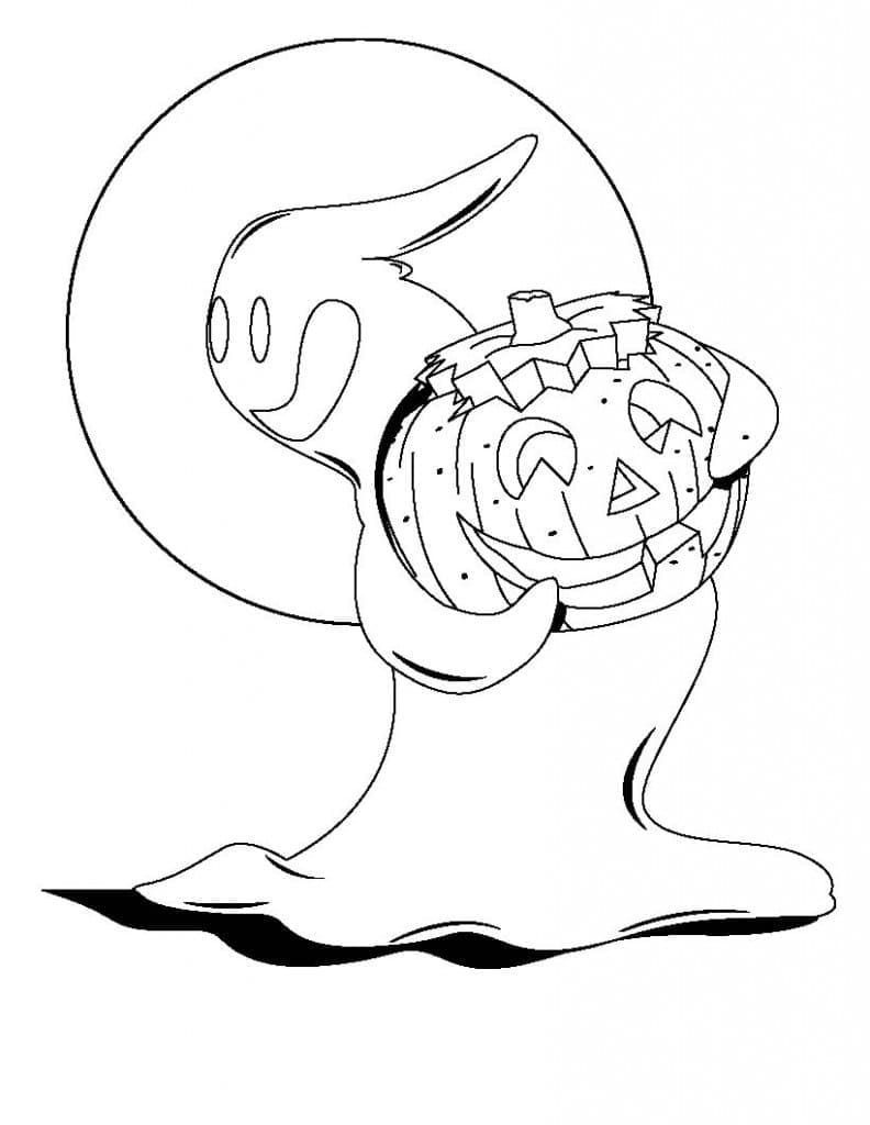 Fantôme et Citrouille d’Halloween coloring page