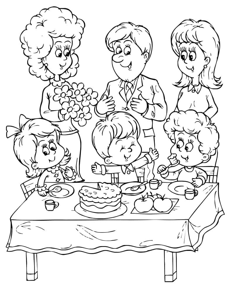 Fête de Famille coloring page