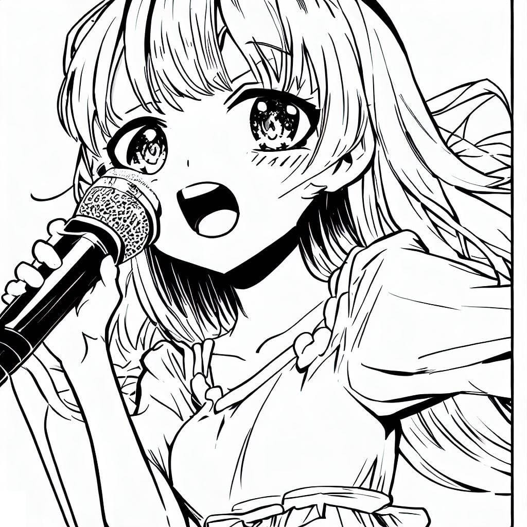 Coloriage Une Fille Manga Mignonne T l charger Et Imprimer Gratuit 