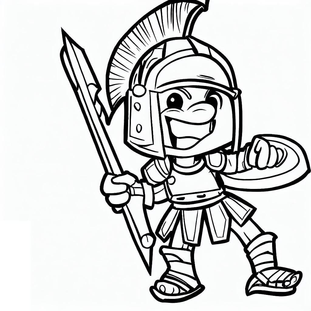 Garçon Gladiateur coloring page