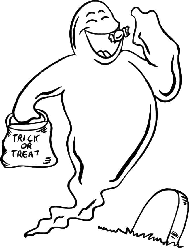 Ghost Mange des Bonbons coloring page