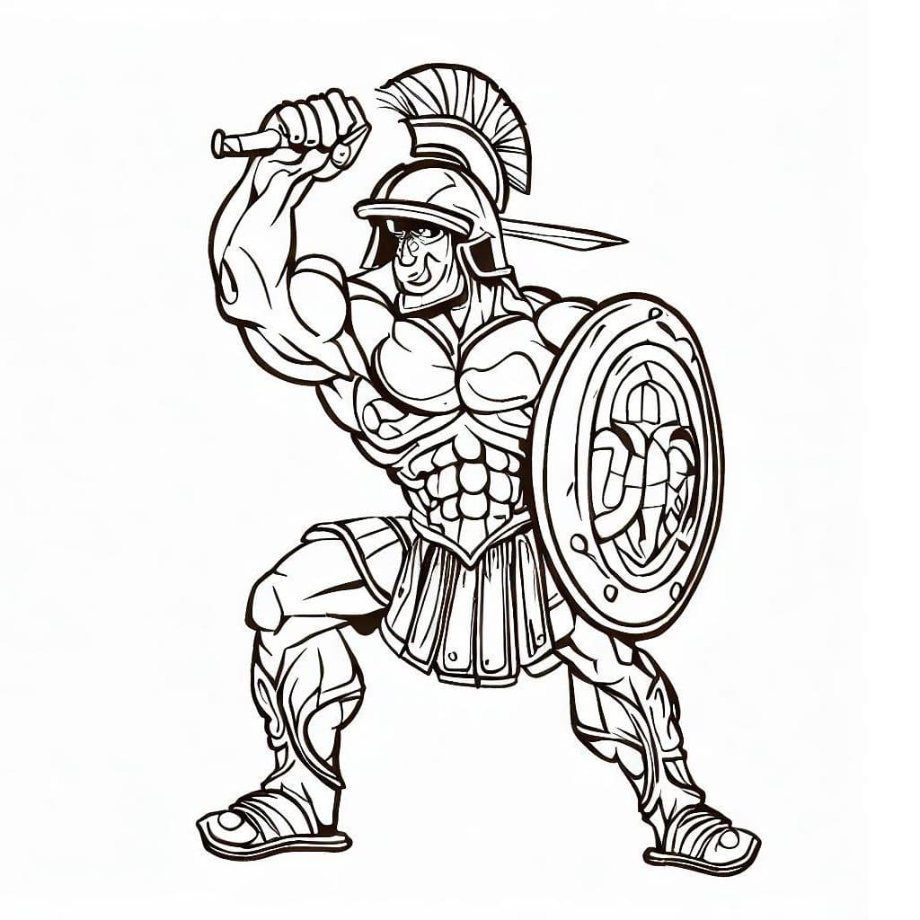 Coloriage Gladiateur Fort