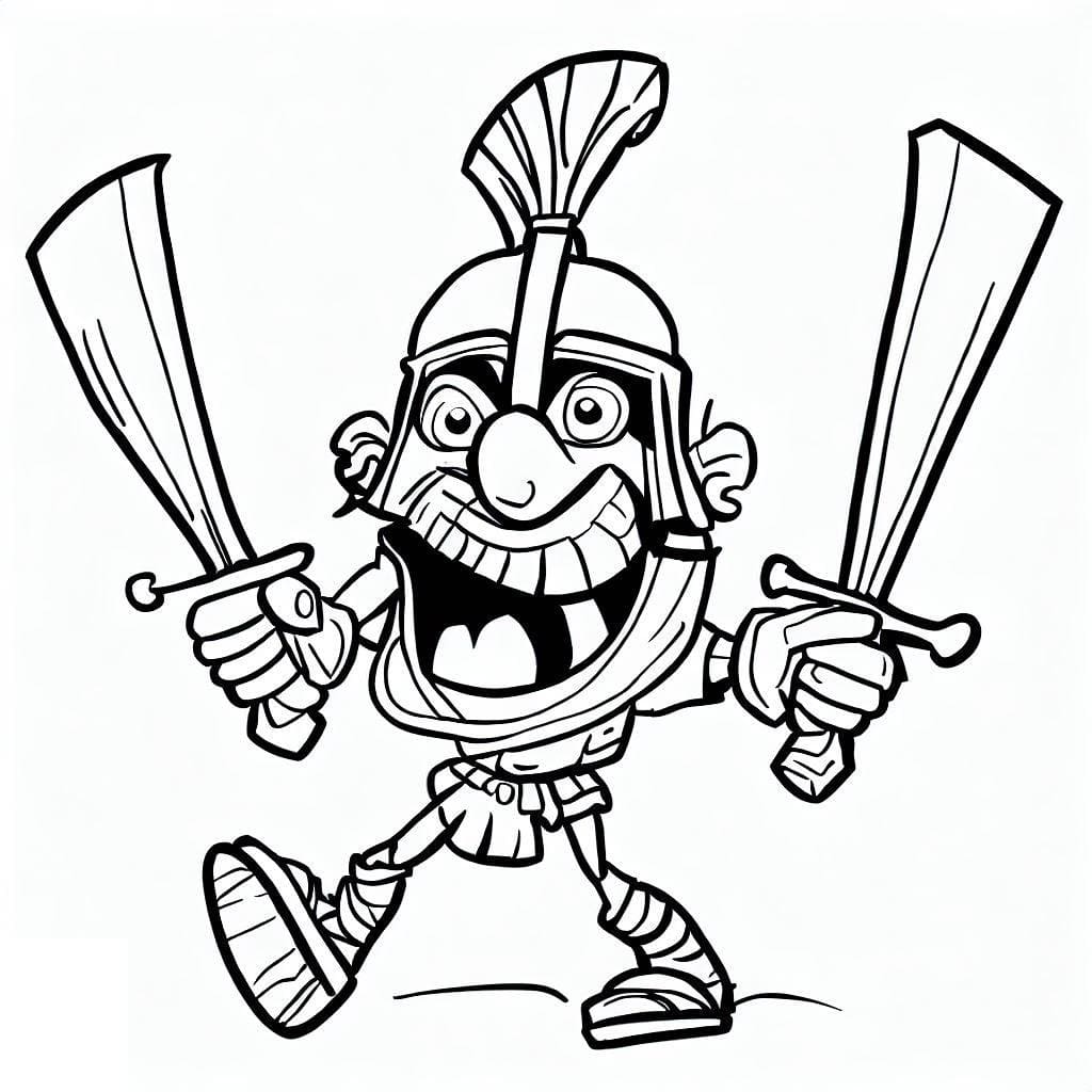 Gladiateur Fou coloring page