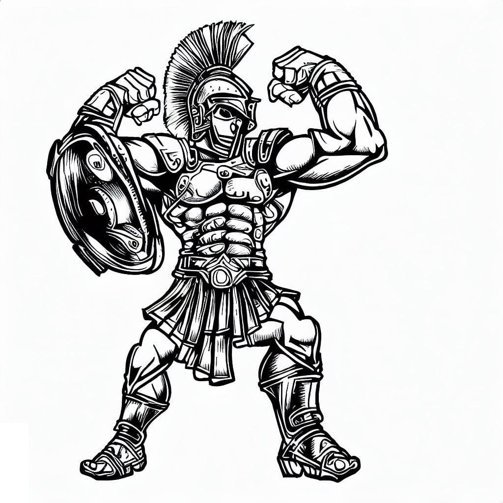 Gladiateur Grand et Fort coloring page