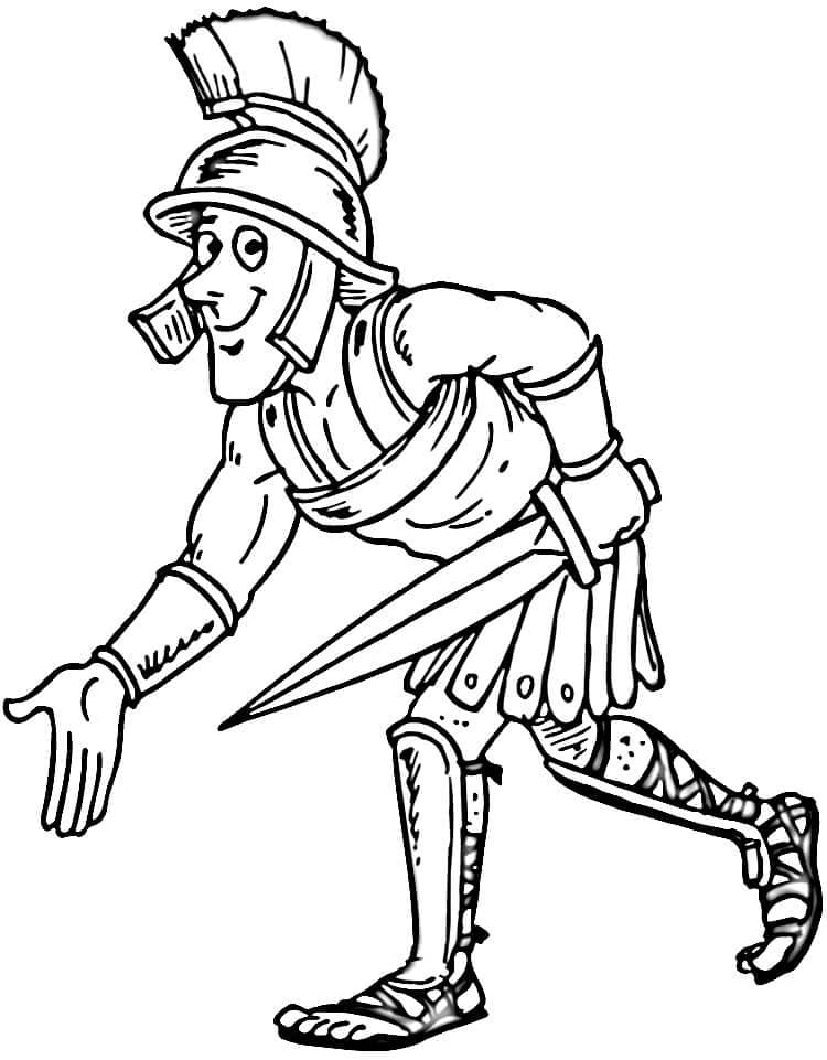 Gladiateur Souriant coloring page