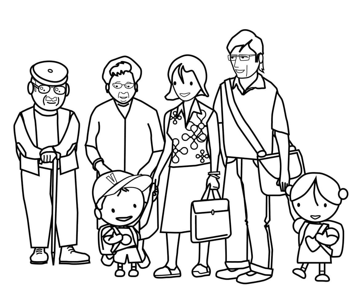 Grande Famille coloring page