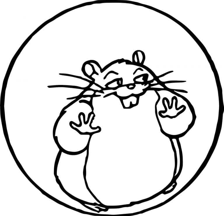 Hamster de Dessin Animé coloring page