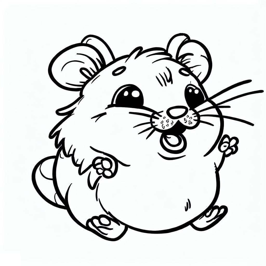 Coloriage Hamster Drôle