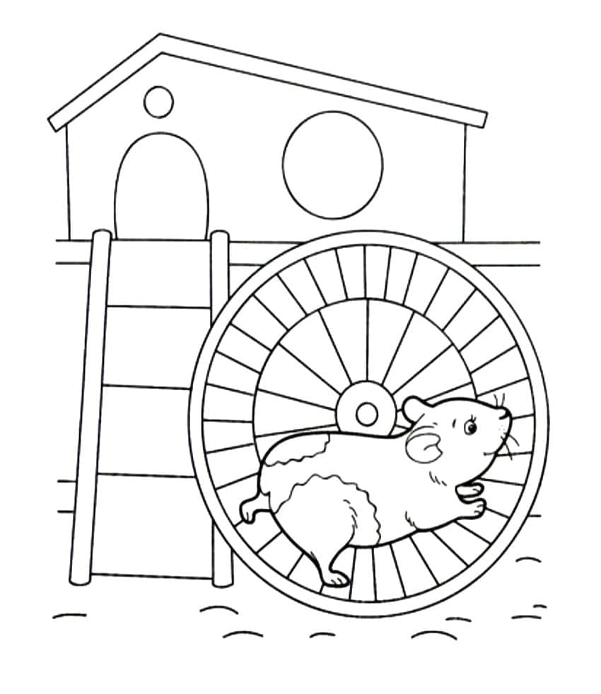 Hamster en Cage coloring page