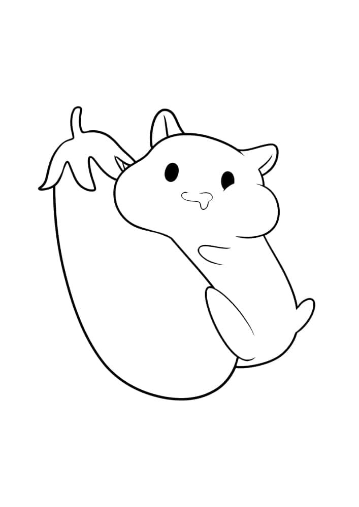 Hamster et Aubergine coloring page