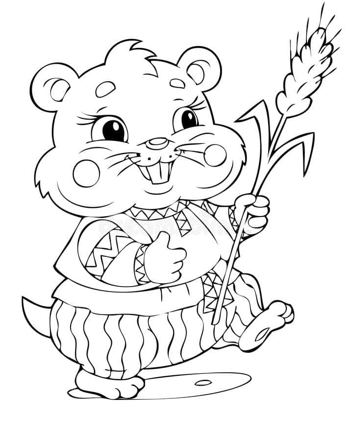 Hamster et Blé coloring page