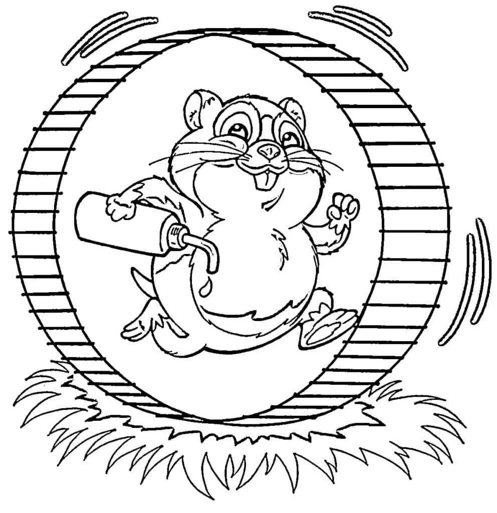 Hamster Fait du Sport coloring page