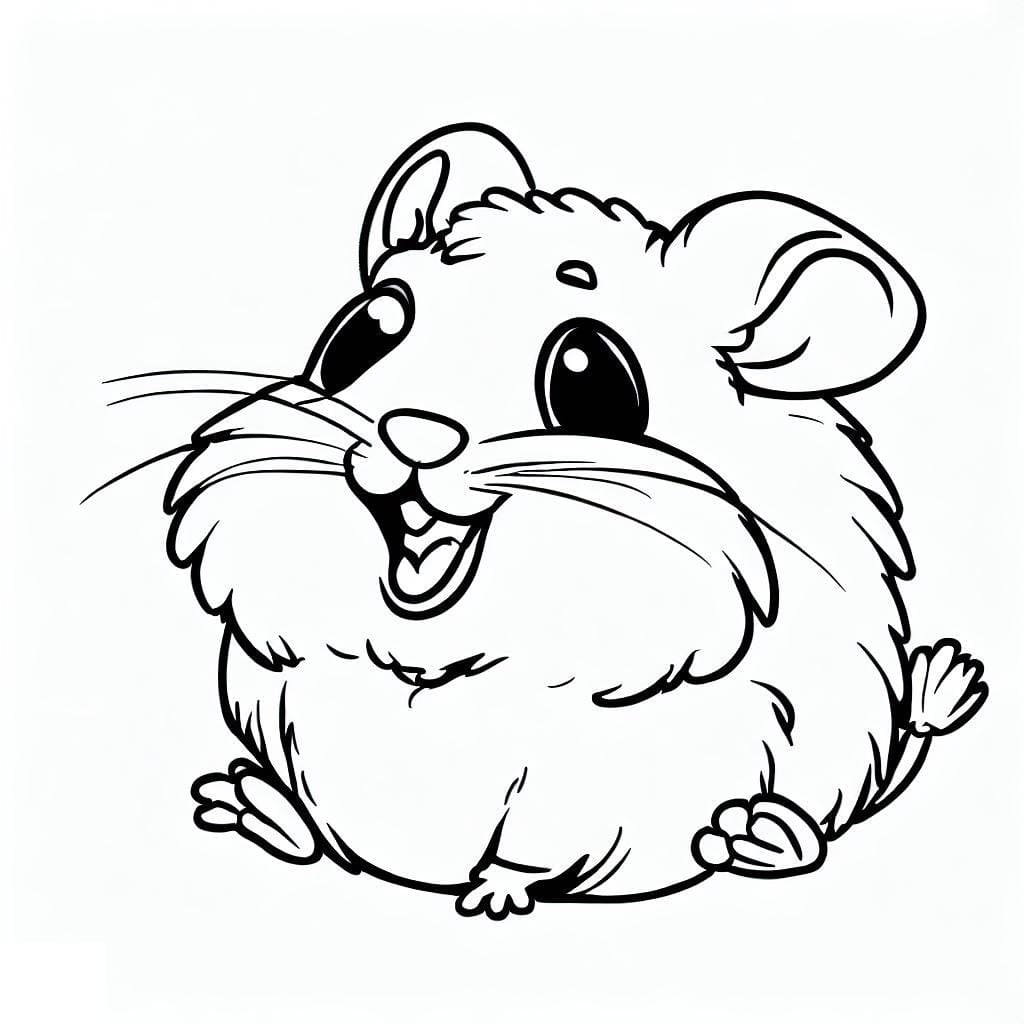 Hamster Heureux coloring page