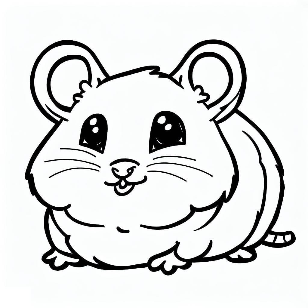 Hamster Mignon coloring page