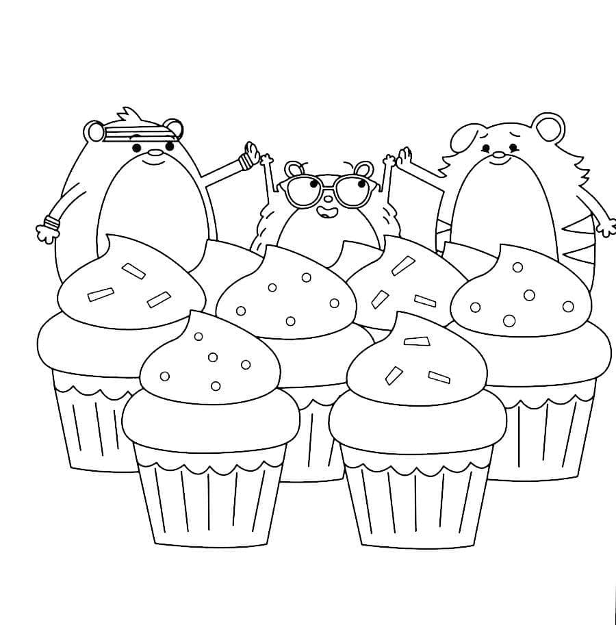 Hamsters et Bonbons coloring page