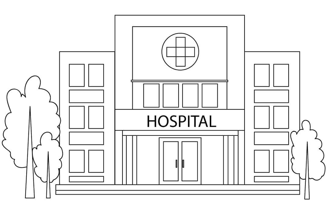 Coloriage Hôpital Simple