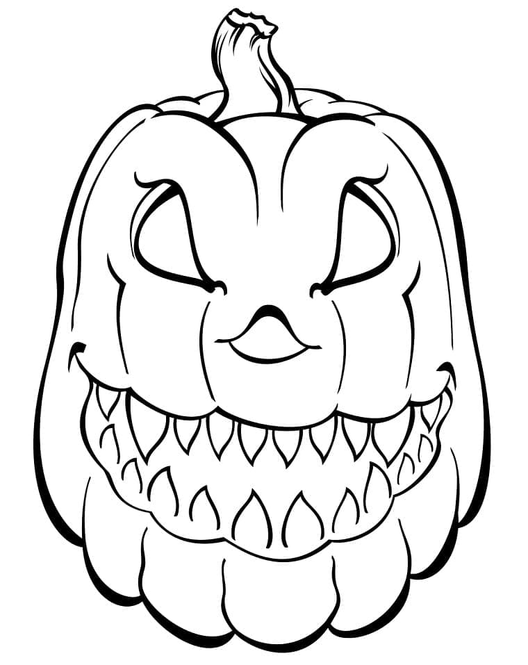 Horrible Citrouille d’Halloween coloring page