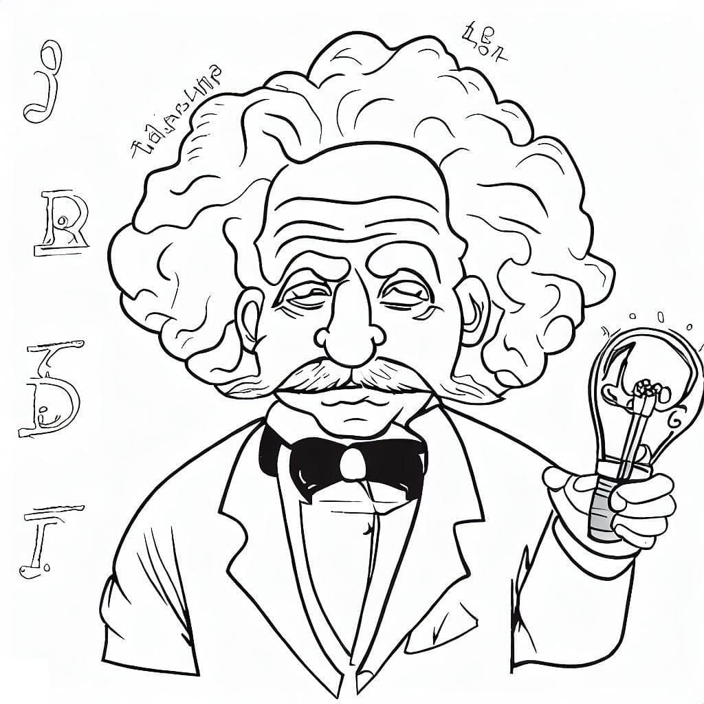 Coloriage Image d'Albert Einstein