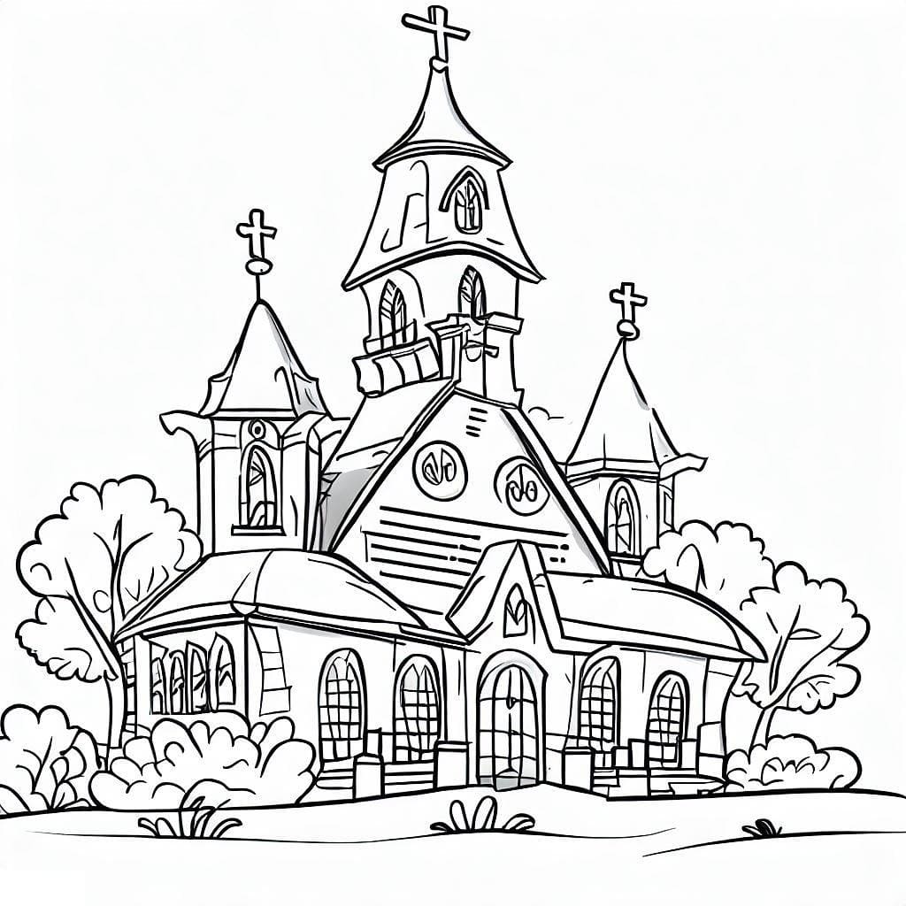 Coloriage Image de Église