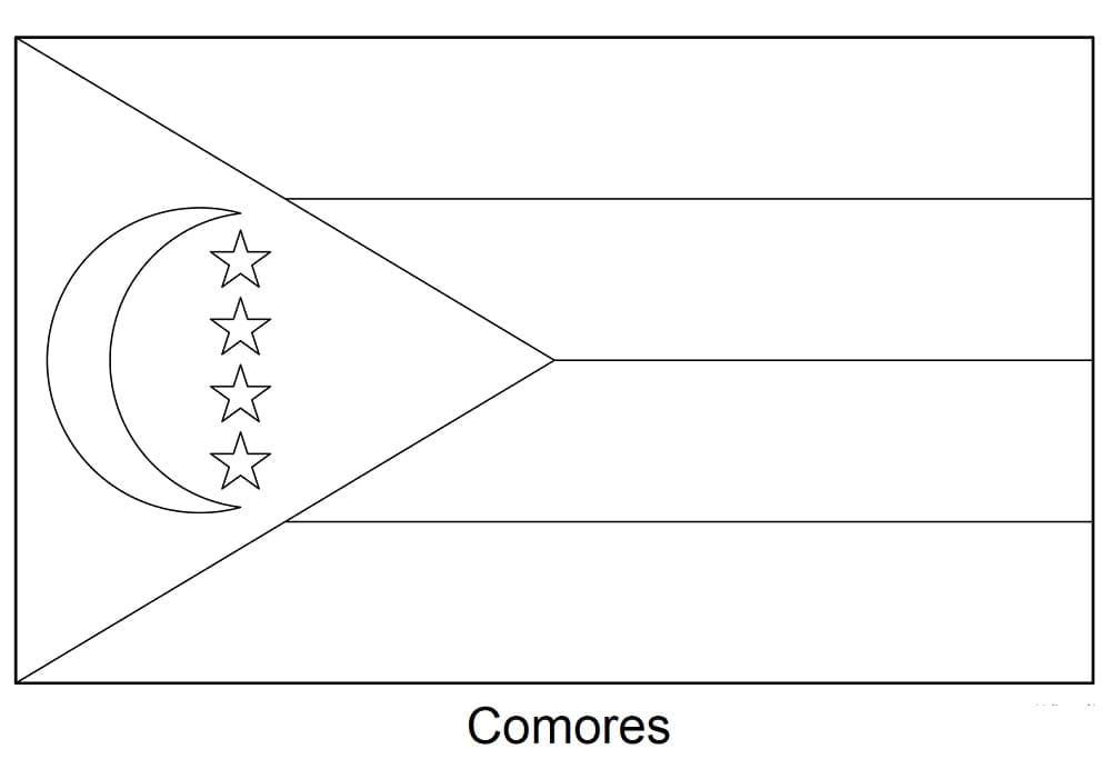 Coloriage Image du Drapeau des Comores