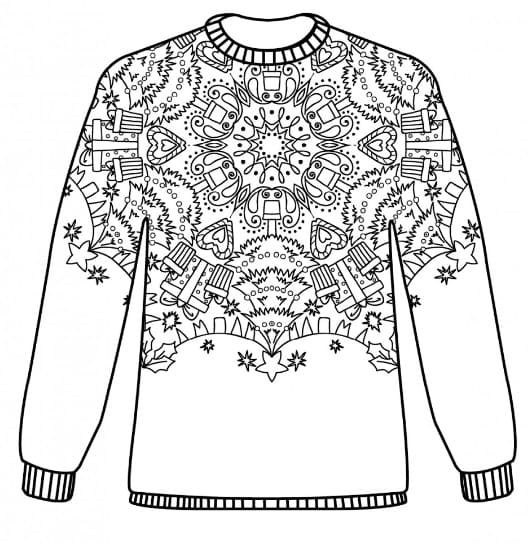 Incroyable Pull de Noël coloring page