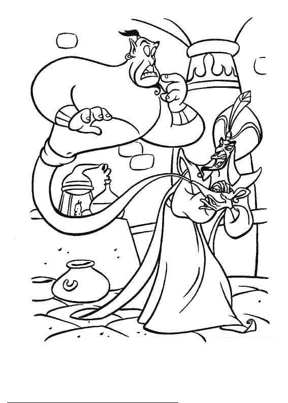 Jafar et Génie coloring page