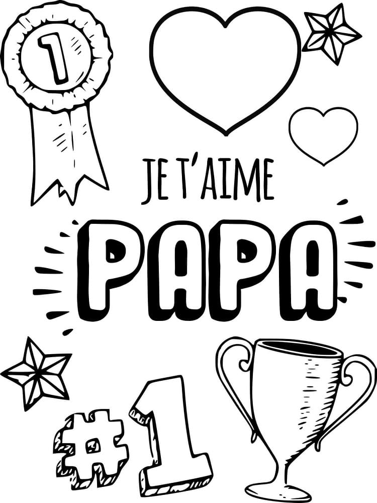 Coloriage Je t'aime papa 15