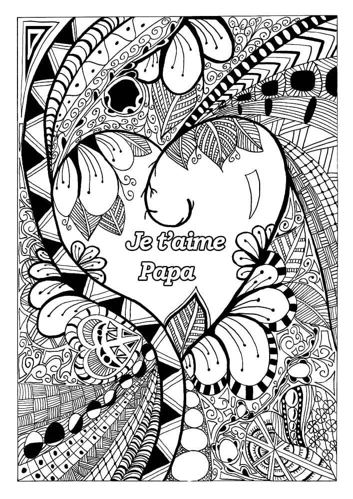 Coloriage Je t'aime papa 4