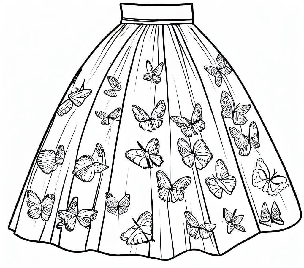 Jupe à Papillons coloring page