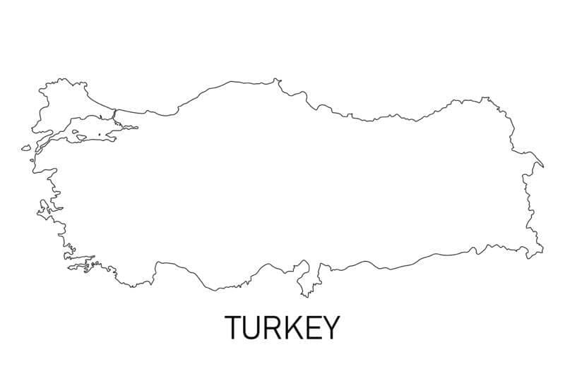 La Carte de la Turquie coloring page