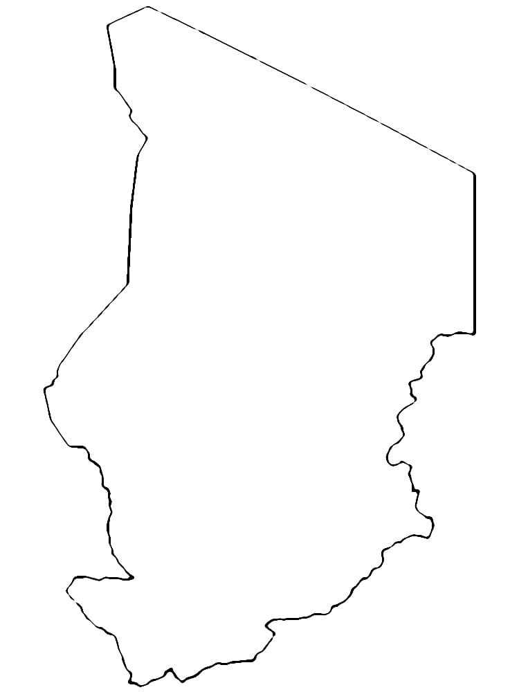 Coloriage La Carte du Tchad