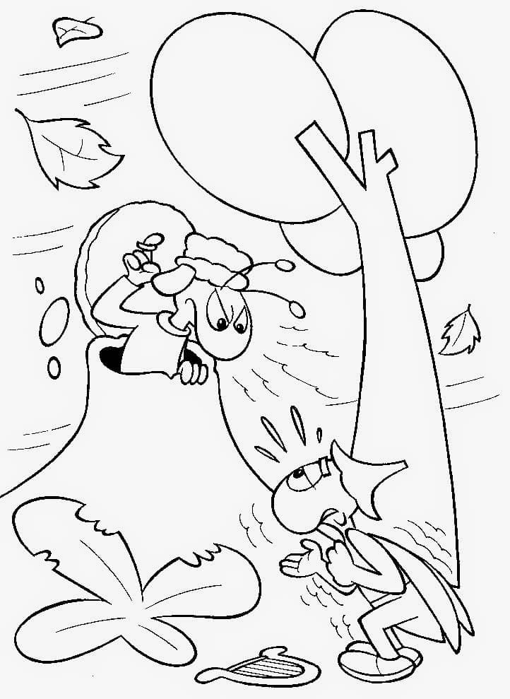La Cigale et la Fourmi 1 coloring page