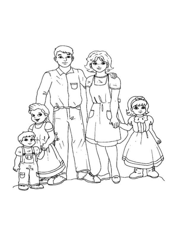 La Famille coloring page