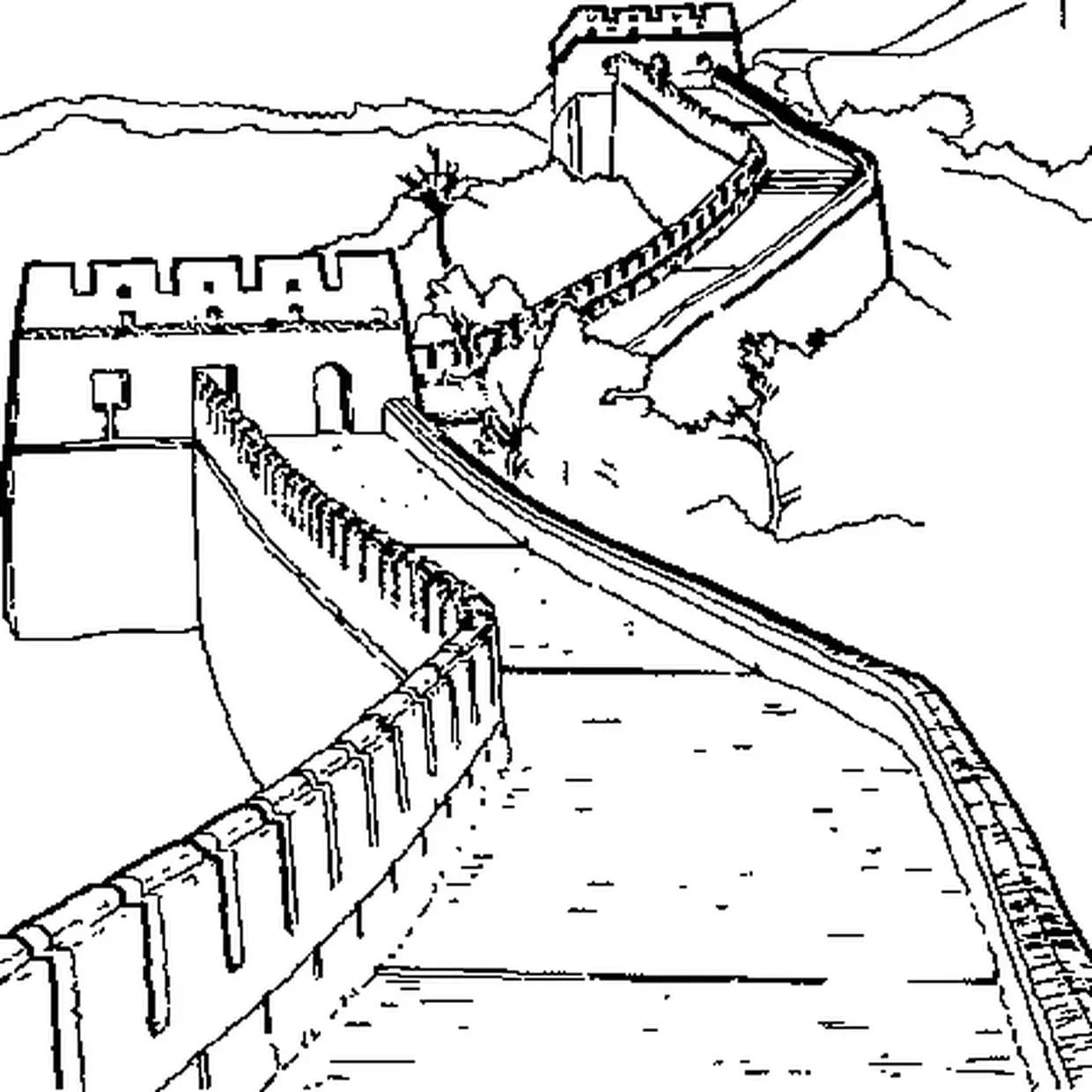 Coloriage La Grande Muraille de Chine