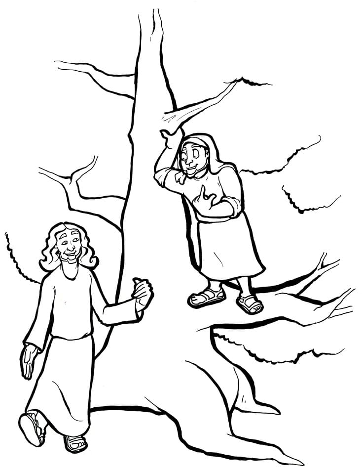 La Rencontre Entre Zachée et Jésus coloring page