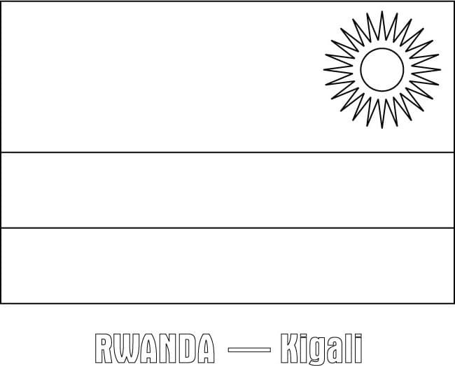 Le Drapeau du Rwanda coloring page