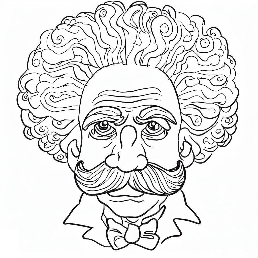 Coloriage Le Visage d'Albert Einstein