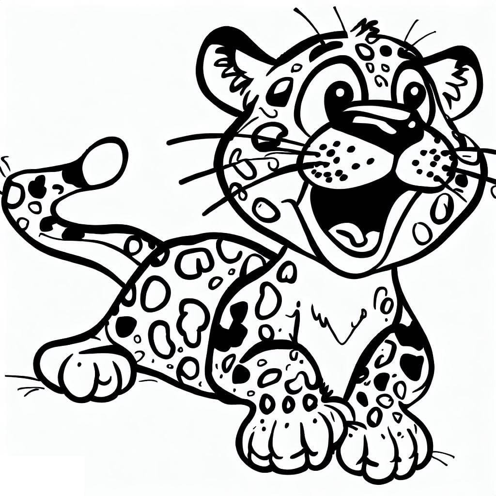 Léopard Souriant coloring page