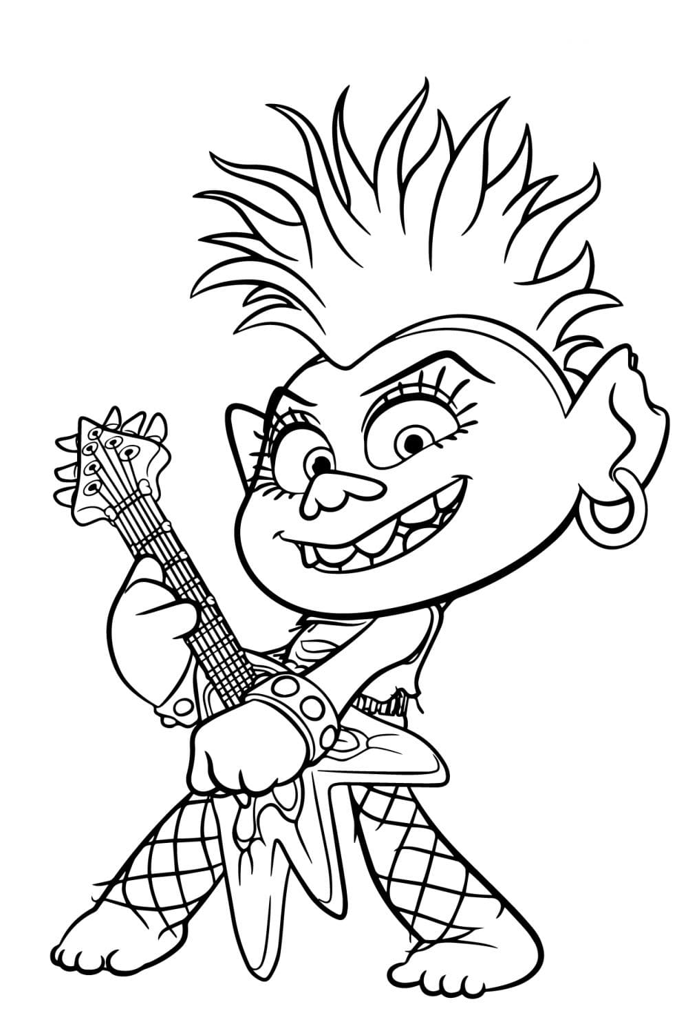 Les Trolls Bard coloring page