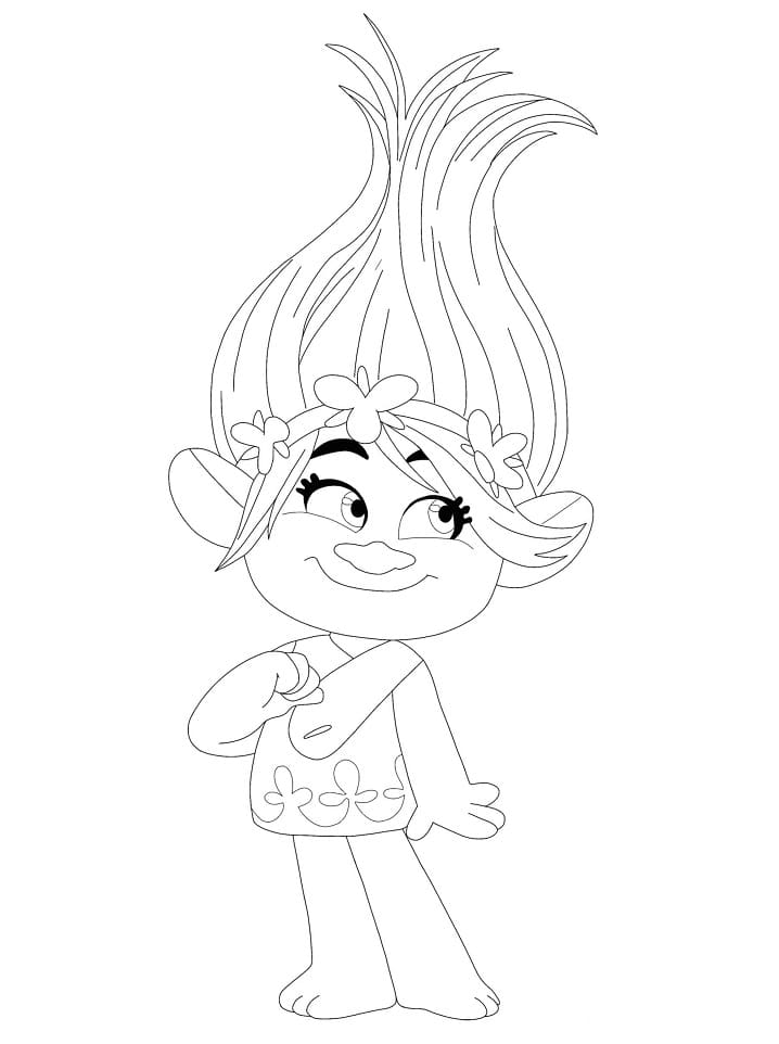 Les Trolls Poppy coloring page
