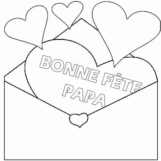 Coloriage Lettre de Bonne Fête Papa