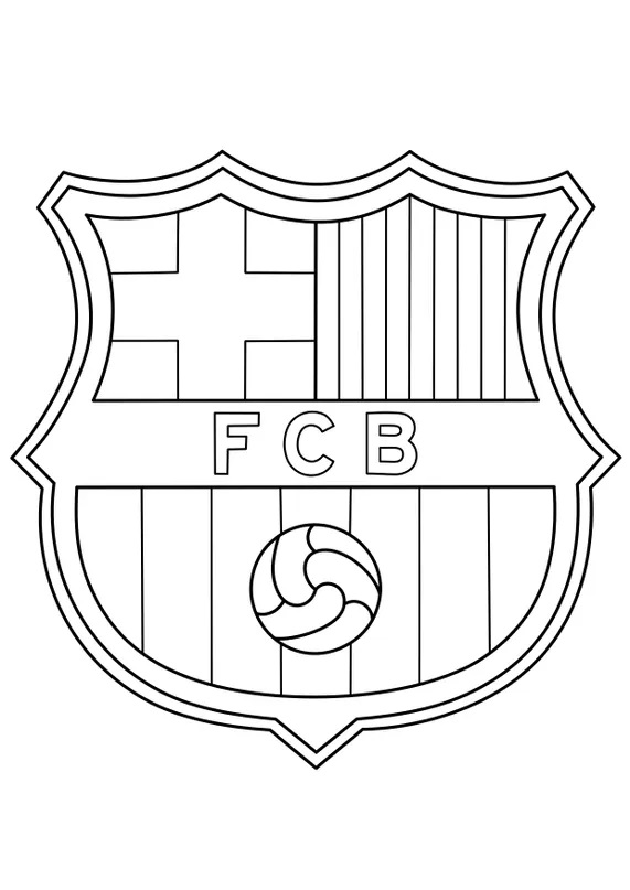 Logo FC Barcelone coloring page