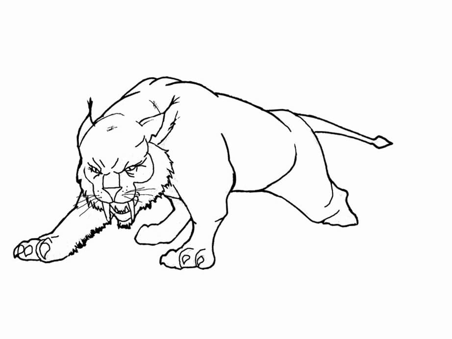 Coloriage Lynx en Colère
