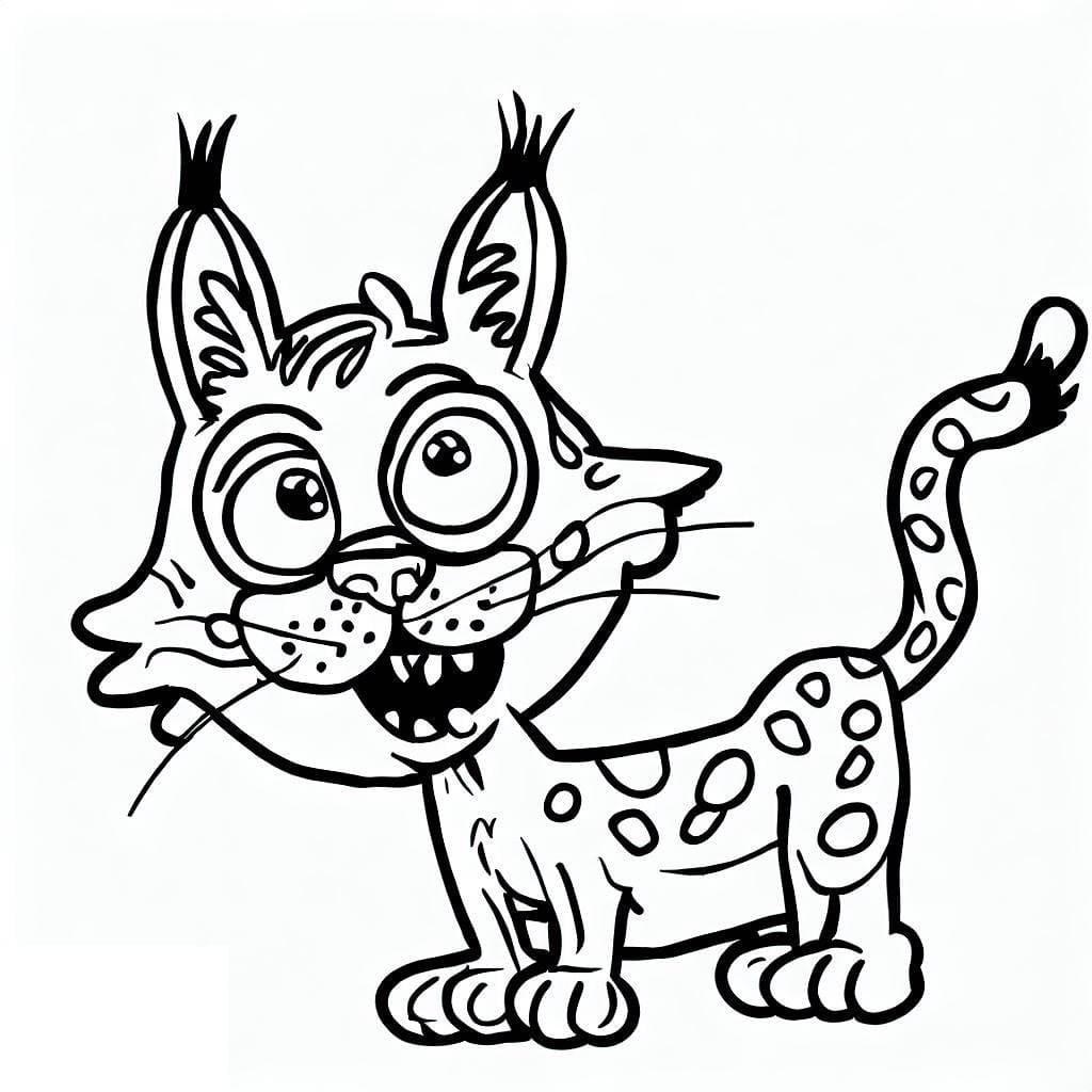 Coloriage Lynx Humoristique