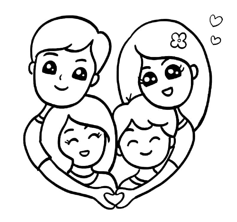 Mamma, Pappa och Barn coloring page