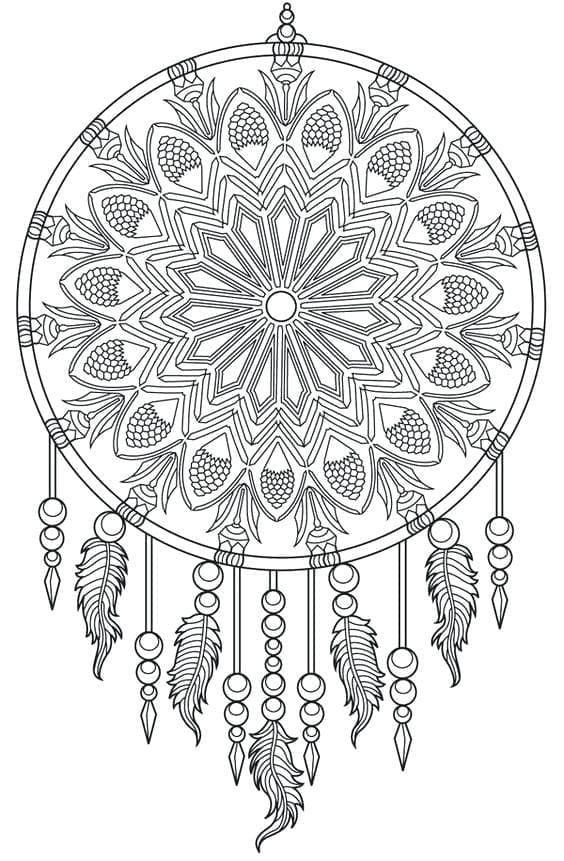 Coloriage Mandala Attrape Rêves Parfait