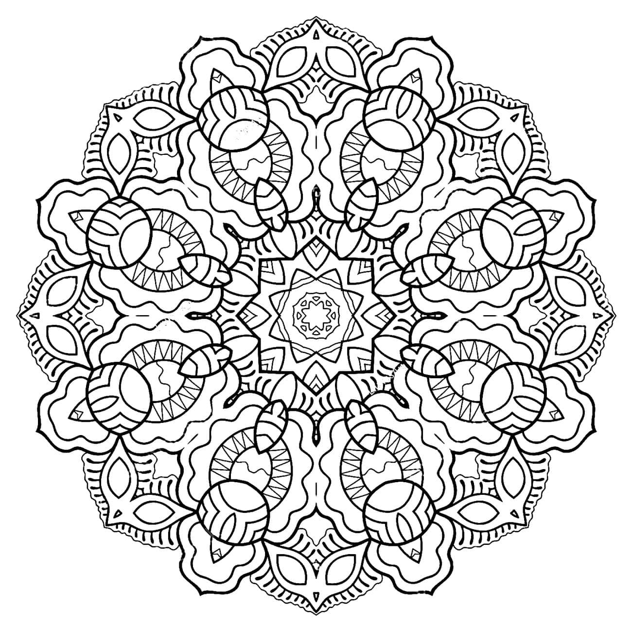Coloriage Mandala de Flocon de Neige