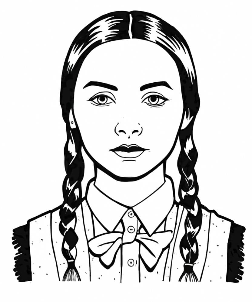 Mercredi Addams 3 coloring page