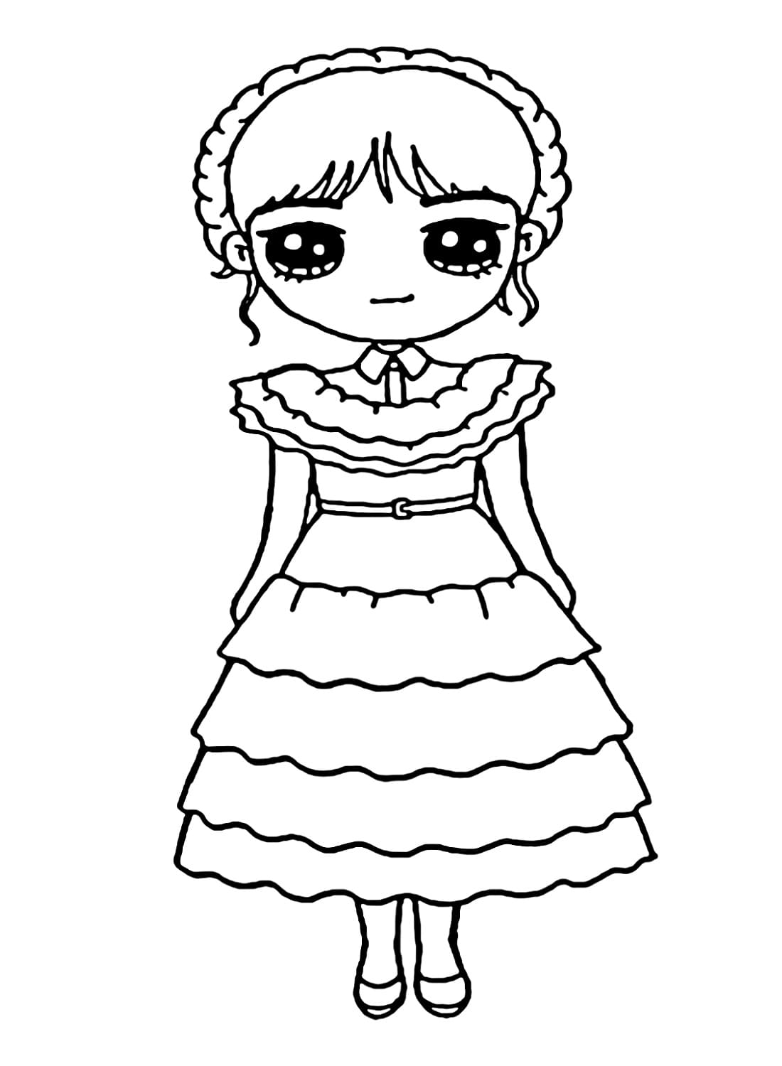 Coloriage Mercredi Addams Mignonne T l charger Et Imprimer Gratuit 
